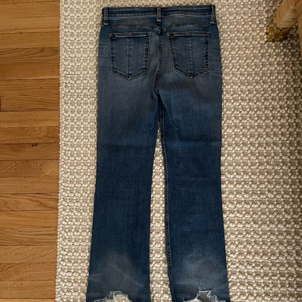 Rag & Bone Blue Straight Leg Jeans - Picture 3 of 5